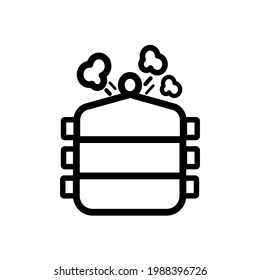 Steamer icon. Black icon. Vector illustration.