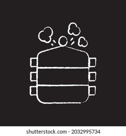 Steamer Icon design, white chalk. Draw a picture on the blackboard.