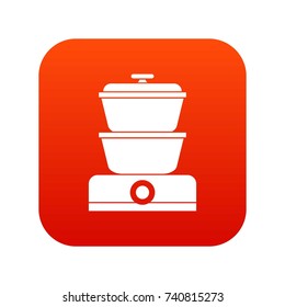 Steamer icon digital red for any design isolated on white vector illustration