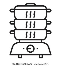 Steamer Icon Isolated flat vector in outline