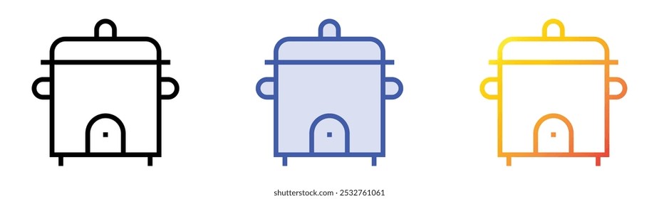 steamer icon. Linear, Blue Fill and Gradient Style Design Isolated On White Background