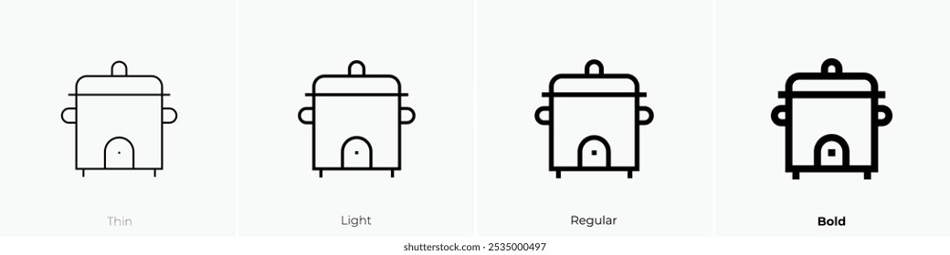 steamer icon. Thin, Light Regular And Bold style design isolated on white background