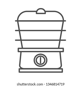 steamer icon. vector outline illustration on white background