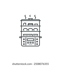 Steamer, kitchen, cooking, cook, chef icon, vector illustration