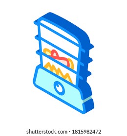 steamer kitchen device isometric icon vector. steamer kitchen device sign. isolated symbol illustration
