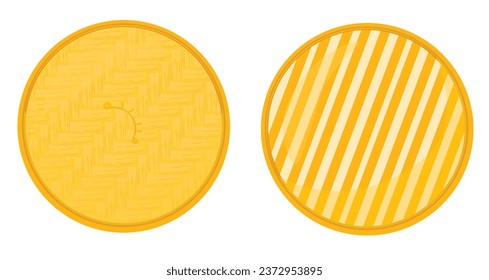 A steamer with a lid. View from above. Vector illustration. isolated on a white background. bamboo tray for Chinese and Japanese, Korean cuisine.