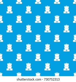 Steamer pattern repeat seamless in blue color for any design. Vector geometric illustration
