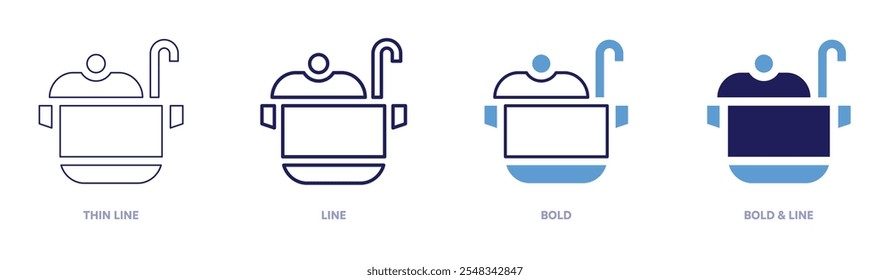 Steamer pot icon in 4 different styles. Thin Line, Line, Bold, and Bold Line. Duotone style. Editable stroke.