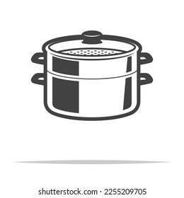 Steamer pot icon transparent vector isolated