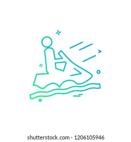 Steamer riding icon design vector