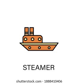 steamer ship sea transport outline icon. Signs and symbols can be used for web, logo, mobile app, UI, UX
