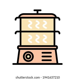 Steamer simple color icon. Vector steamer icons on white background