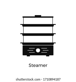 Icono simple de vapor. Aparato de cocina. Ilustración de vectores aislada en fondo blanco