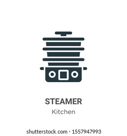 Steamer vector icon on white background. Flat vector steamer icon symbol sign from modern kitchen collection for mobile concept and web apps design.
