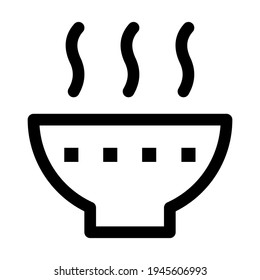 Steaming bowl icon isolated vector illustration. High quality black style vector icon