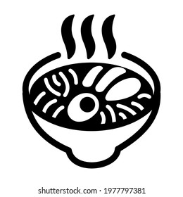 Steaming bowl icon isolated vector illustration. High quality black style vector icon