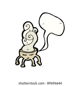 steaming bowl of soup cartoon character