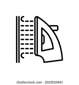 Steaming of clothing thin line icon. Laundry service. Modern vector illustration.