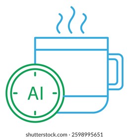 Steaming Coffee Cup Ai Vector Icon design