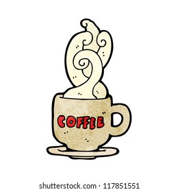 steaming coffee cup cartoon
