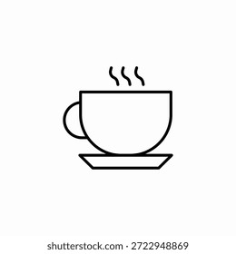 vetor de sinal de ícone de xícara de café fumegante