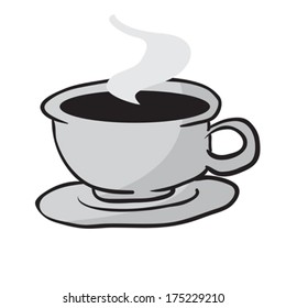 steaming coffee cup isolated on white illustration