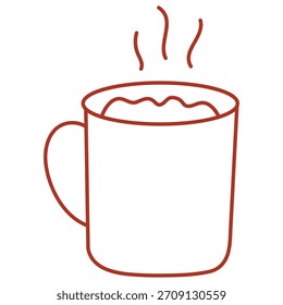 Steaming Coffee Cup Outline Icon.
