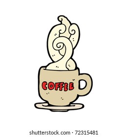 steaming coffee mug cartoon
