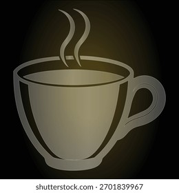 Steaming cup of coffee illustration drink beverage glass morphism