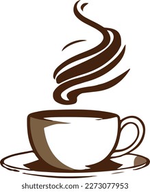 Dampfbad-Cup für Kaffee auf weißem Hintergrund - Vektorgrafik