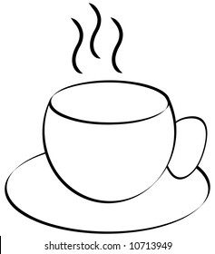 taza de café o bocadillo de té al vapor sobre fondo blanco