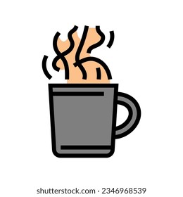 steaming cup color icon vector. steaming cup sign. isolated symbol illustration