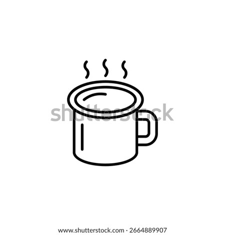 Steaming Cup Depicting Simple Refreshment Represented With Clean And Elegant Lines