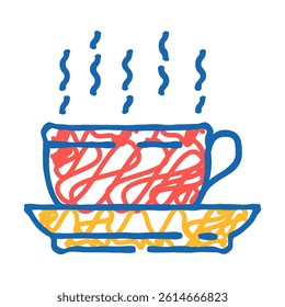 steaming cup doodle icon sketch vector. steaming cup sign. isolated symbol illustration