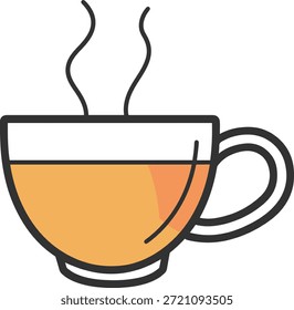 La taza humeante llena de bebida caliente como té o café representa una agradable sensación de refresco y comodidad durante el descanso matutino