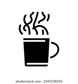 vector de icono de glifo de taza de vapor. señal de taza de vapor. ilustración de símbolo aislado