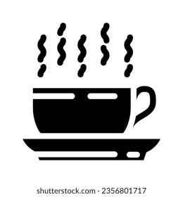 steaming cup glyph icon vector. steaming cup sign. isolated symbol illustration