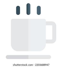 Steaming cup of hot coffee