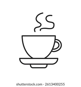 steaming cup icon with white background vector stock illustration