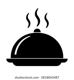 Steaming food dome on a plate with smoke