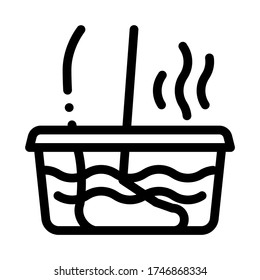 steaming foot bath icon vector. steaming foot bath sign. isolated contour symbol illustration