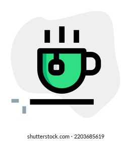 Steaming hot beverage with tea bag