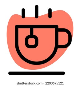 Steaming hot beverage with tea bag