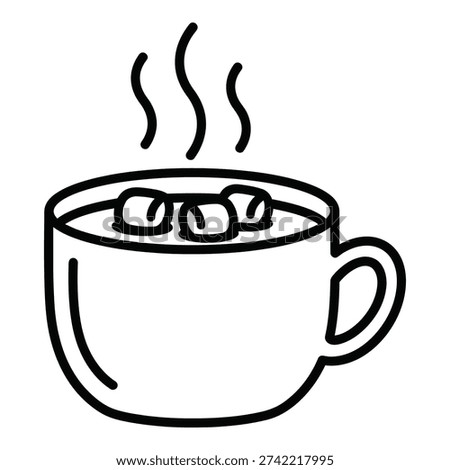 Steaming Hot Chocolate Mug Vector Illustration - Cozy Drink Icon