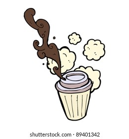 caricatura de café caliente al vapor
