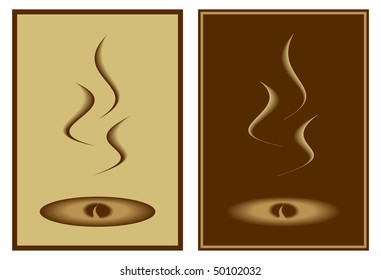 Steaming hot coffee in cup