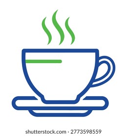 A steaming hot coffee cup on a saucer, perfect for morning routines, relaxation, and warmth. Cozy beverage concept.