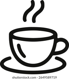 Vapor quente café Tea Cup Line Ícone