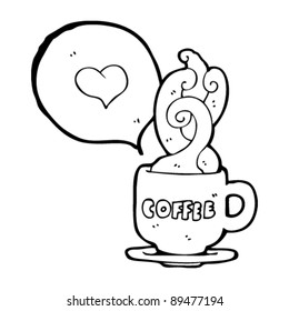 steaming hot cup of coffee cartoon