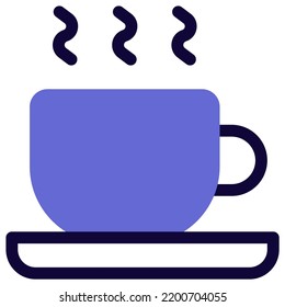 Steaming hot cup of coffee kept on saucer.